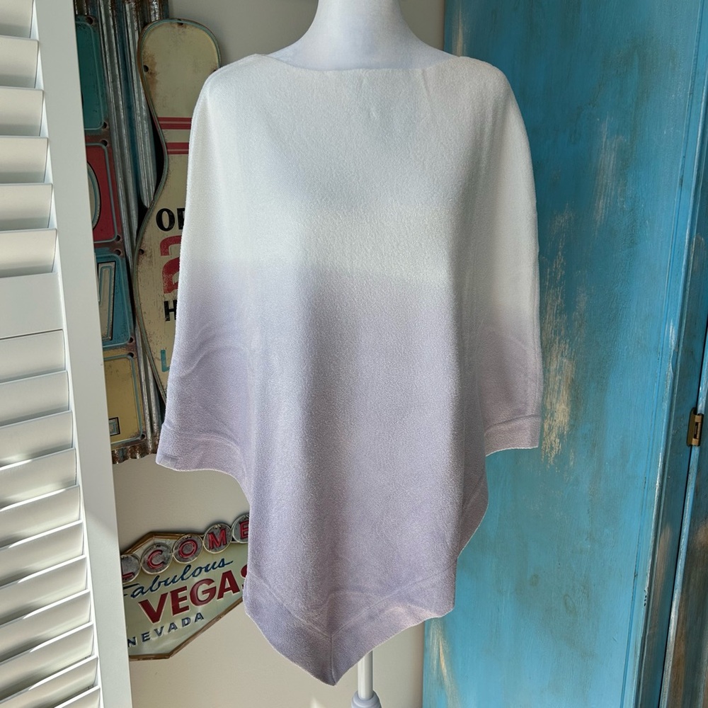 Barefoot Dreams Cozychic Ultra Lite Ocean Breeze Poncho One Size Ombré Violet